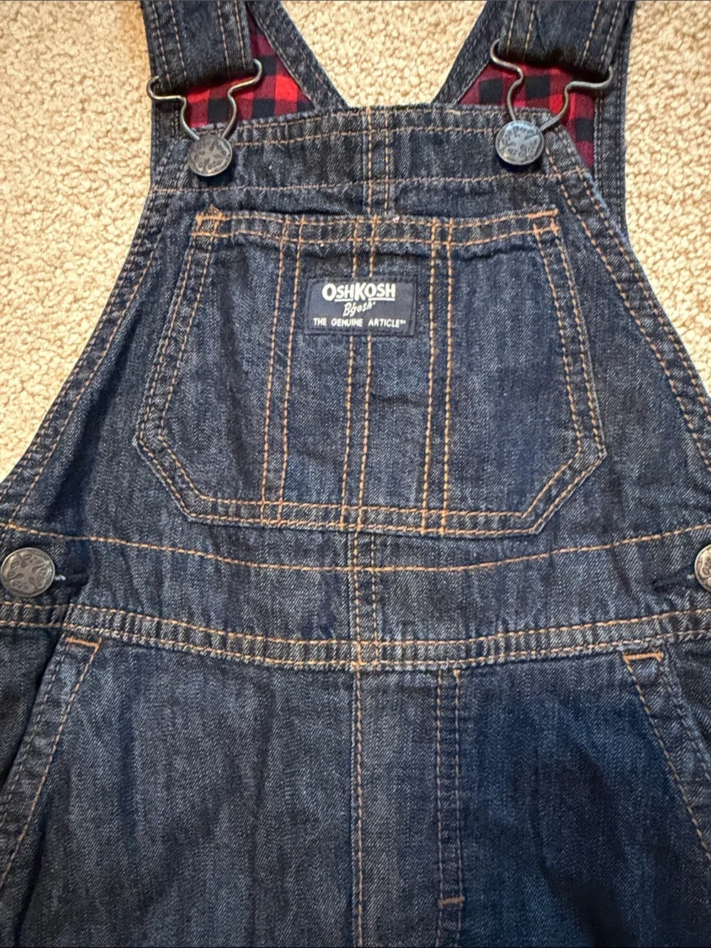 OshKosh B'gosh Kids Dark Blue Denim Overalls